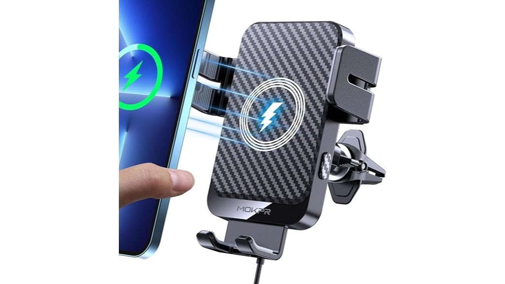 wireless auto clamping car phone charger