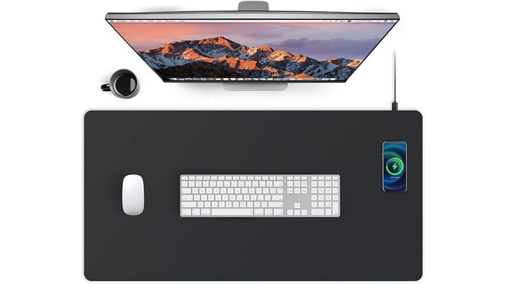 wireless charging leather pad gaming mouse