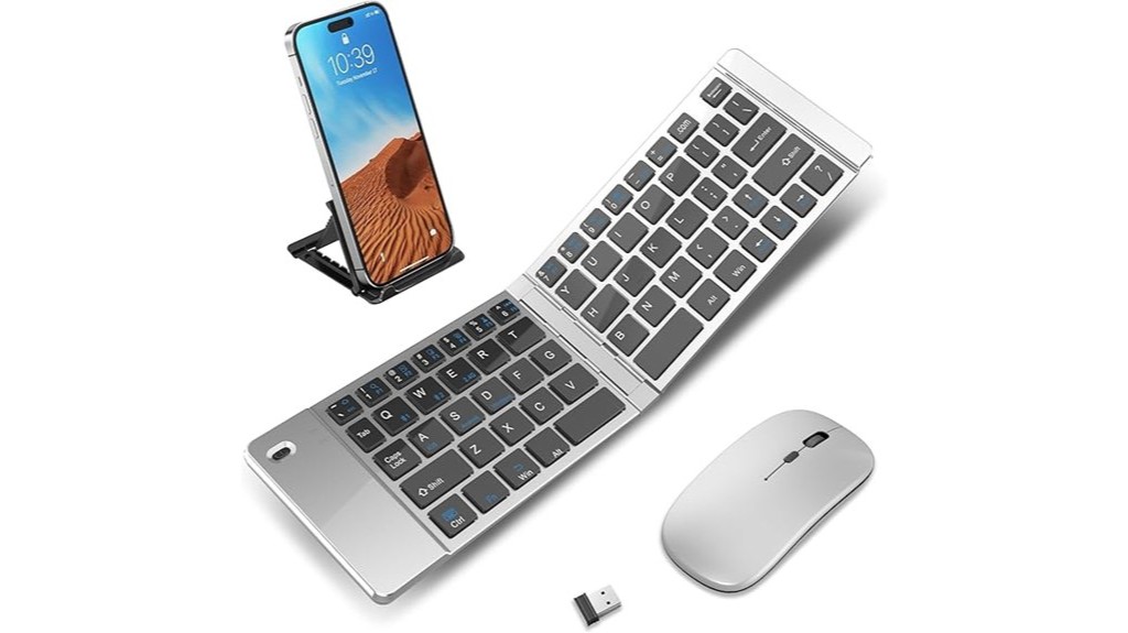 wireless foldable keyboard and mouse