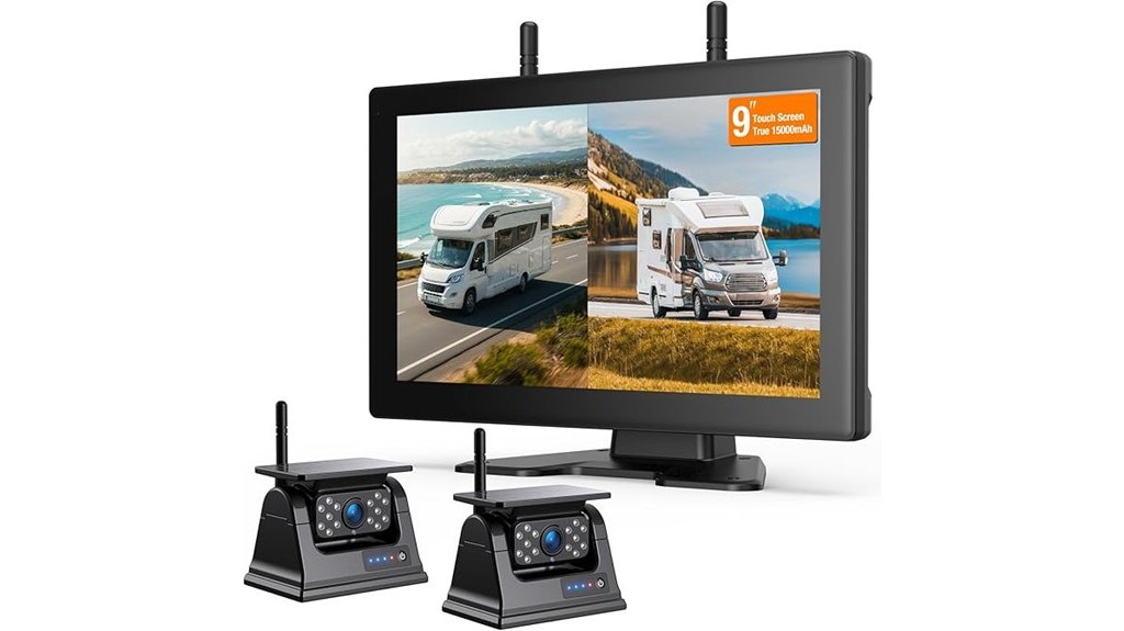 wireless solar powered rv backup camera