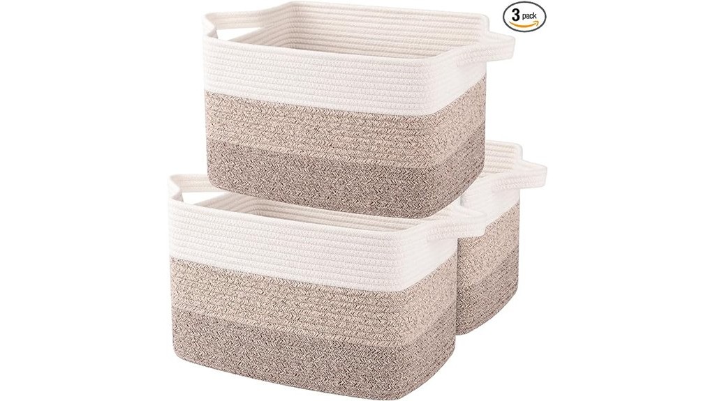 woven storage baskets in gradient yellow