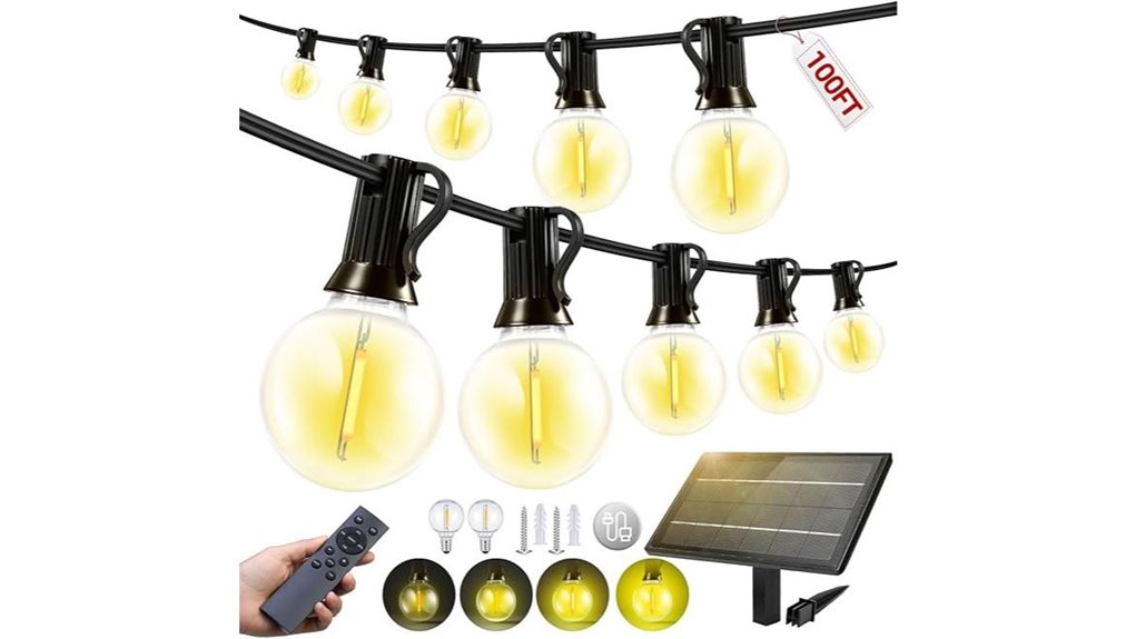 100ft solar patio lights