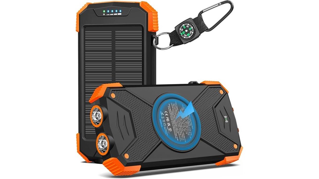 10 000mah dual solar flashlight
