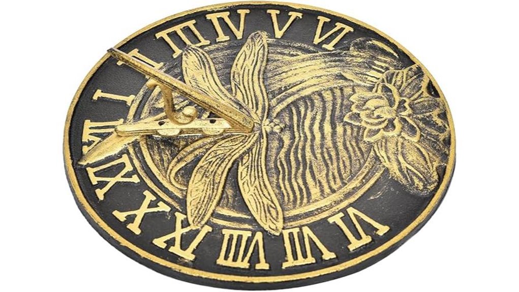 10 inch verdigris dragonfly sundial