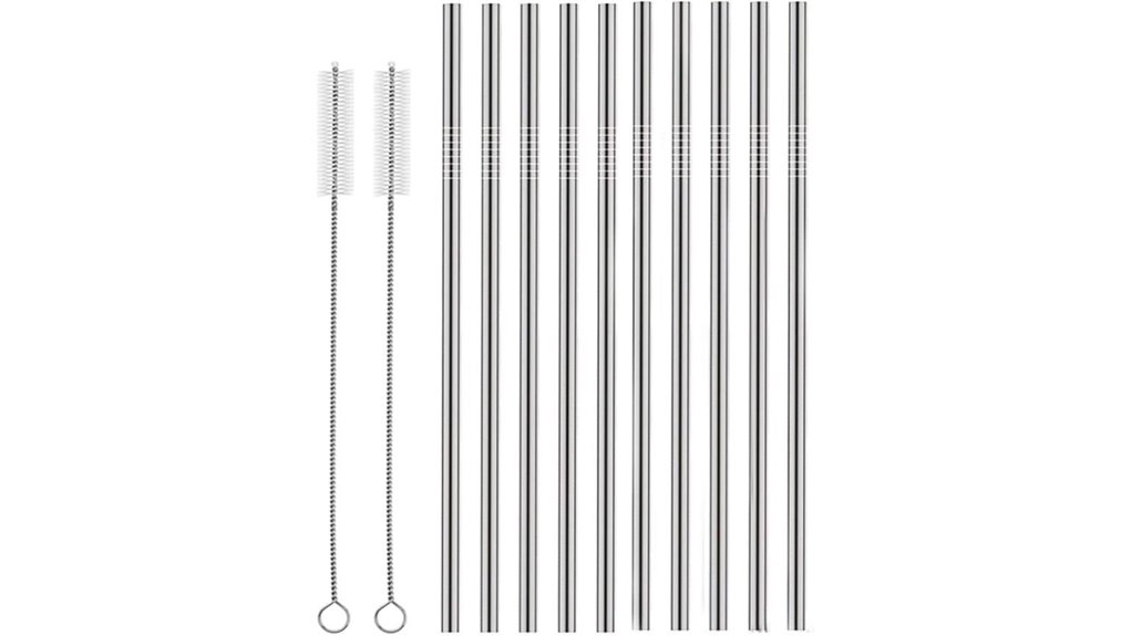 10 stainless straws 2 brushes