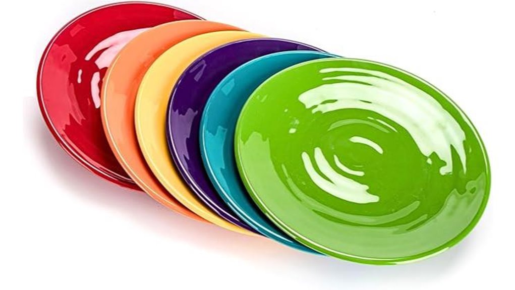 11 inch 6 piece multi color plates