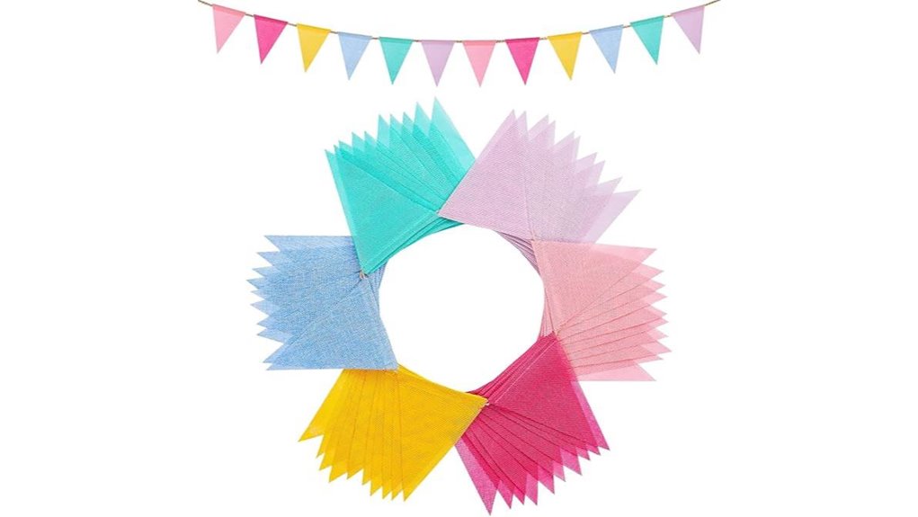 120 pastel burlap pennants