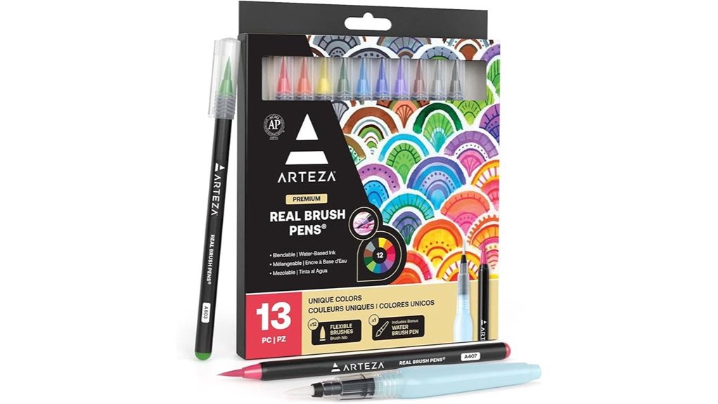 12 color watercolor brush pens