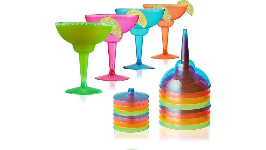 12 colorful disposable margaritas
