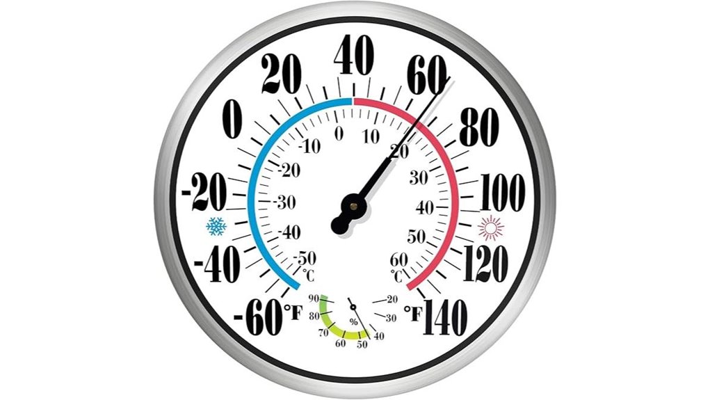 12 inch decorative thermometer hygrometer