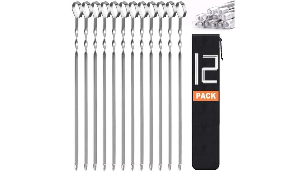 12 pack 14 inch stainless skewers