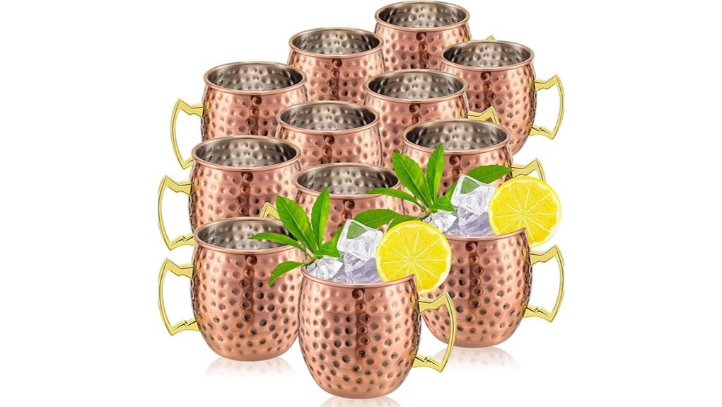 12 piece copper mule mugs