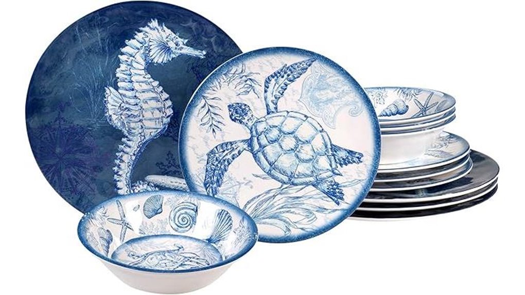 12 piece melamine set 4 serve