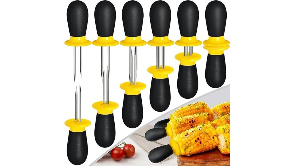 12 piece yellow black corn holders