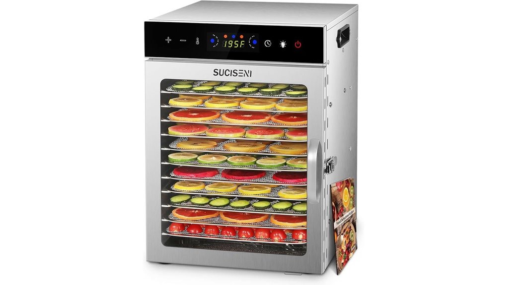 12 tray 1000w dehydrator timer