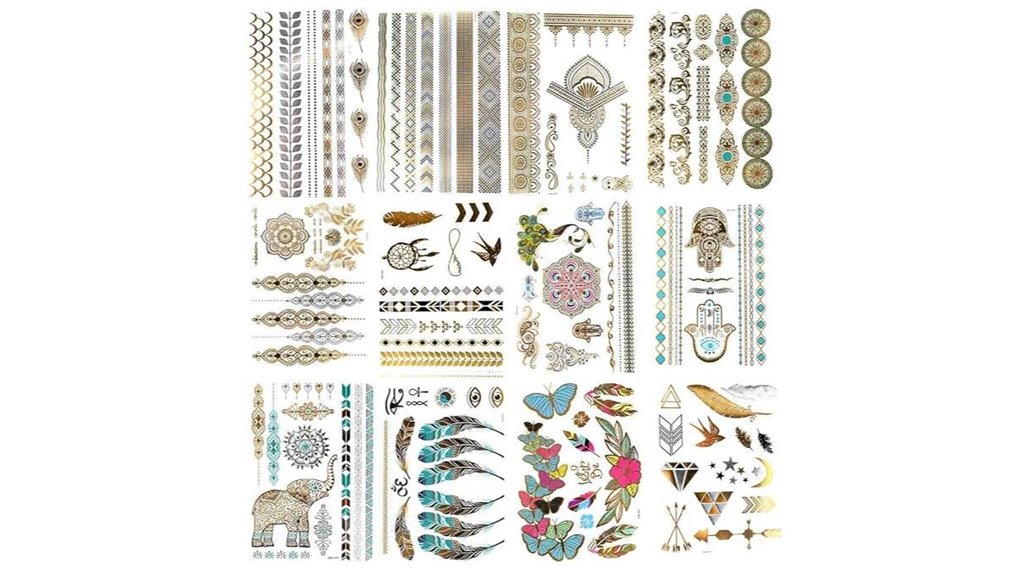 12 waterproof gold tattoos