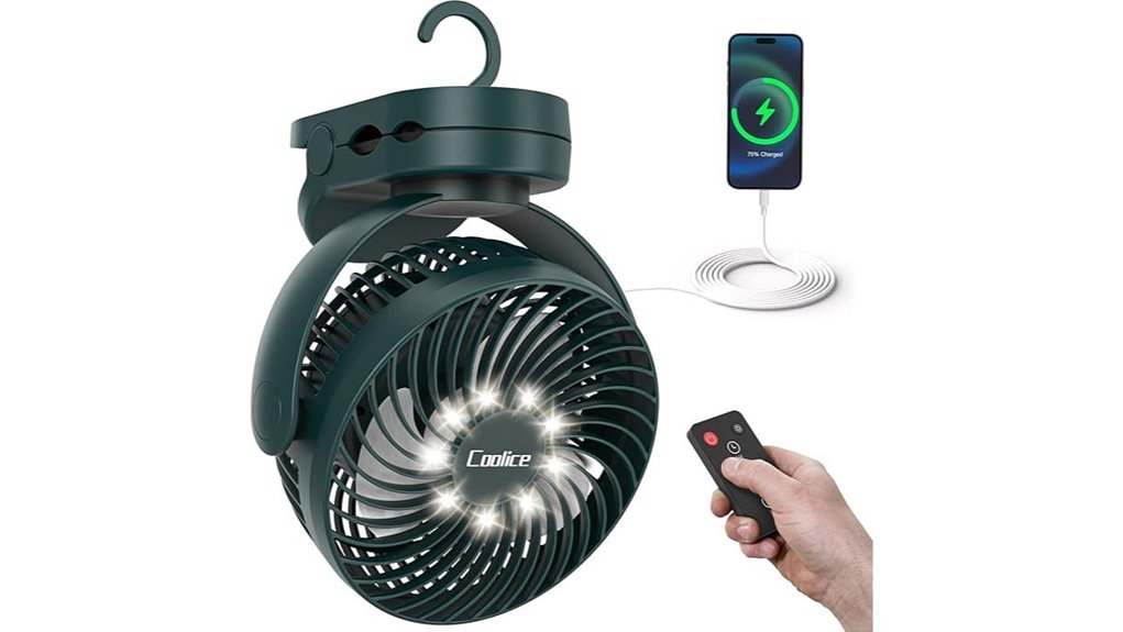 12kah led remote fan