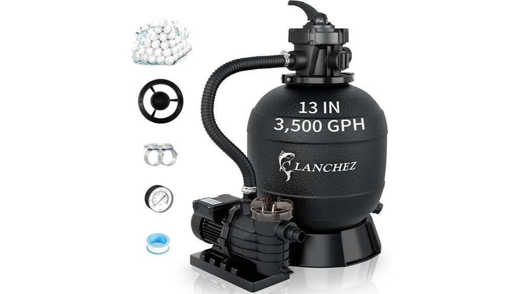 13 inch sand pump pools