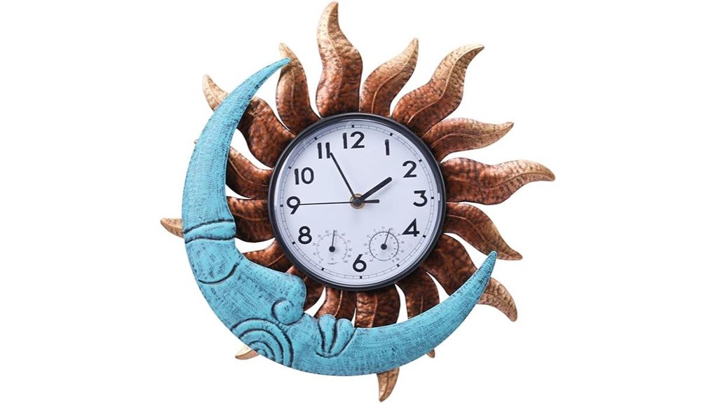 14 inch waterproof sun moon clock