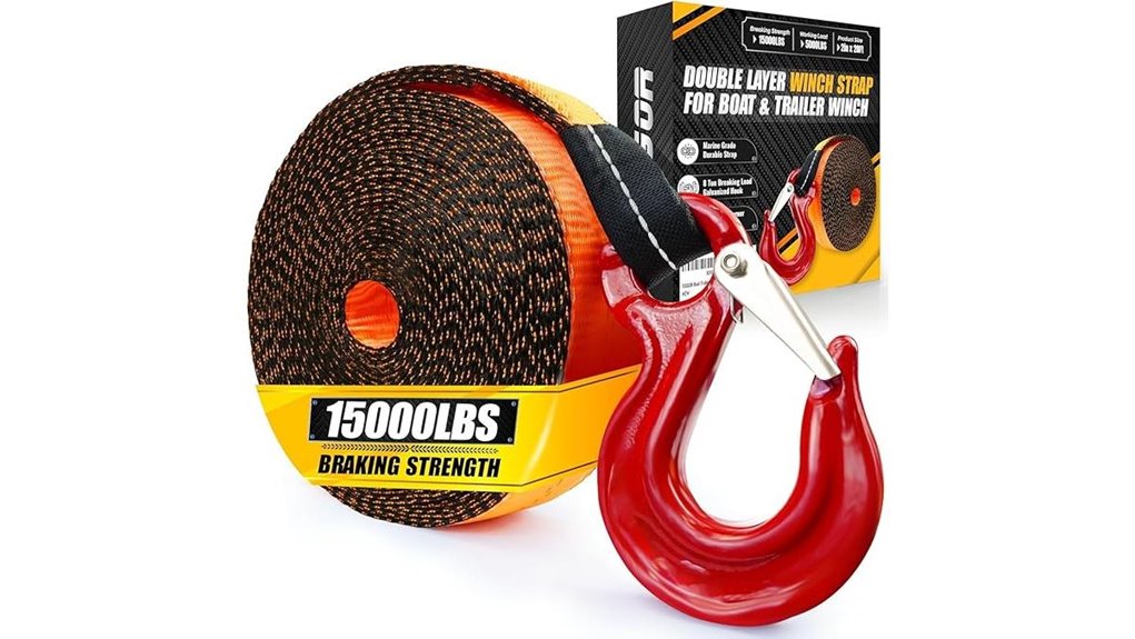 15 000lb steel winch strap