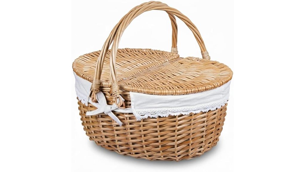 15 inch wicker picnic basket