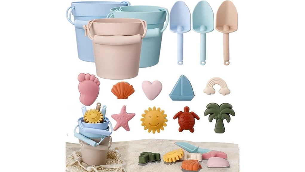 16 piece silicone beach toys