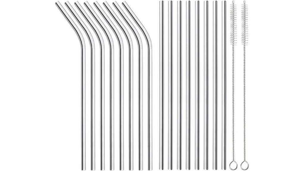 16 piece stainless straws brushes
