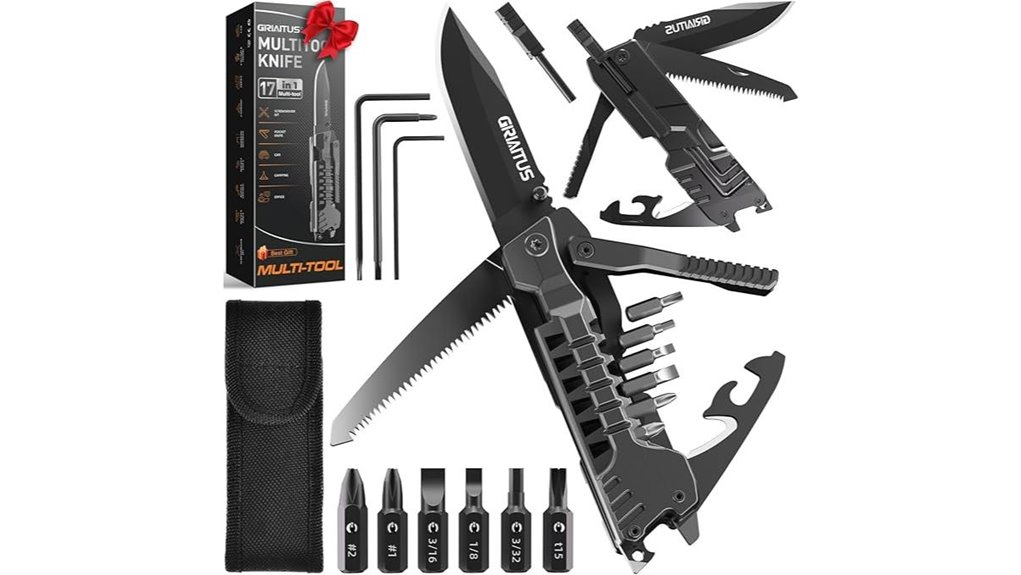 17 in 1 multitool firestarter knife