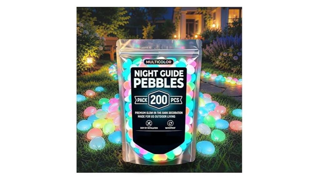 200 rainbow glow pebbles