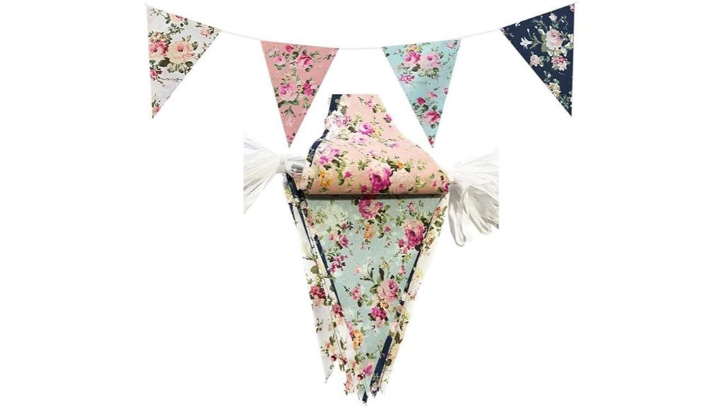 20 meter multi color flower pennants