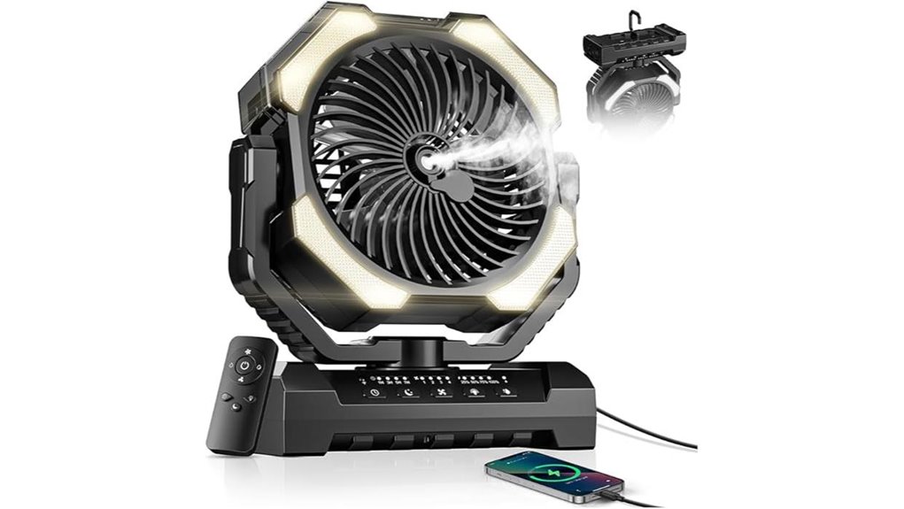 24000mah 4 speed misting fan