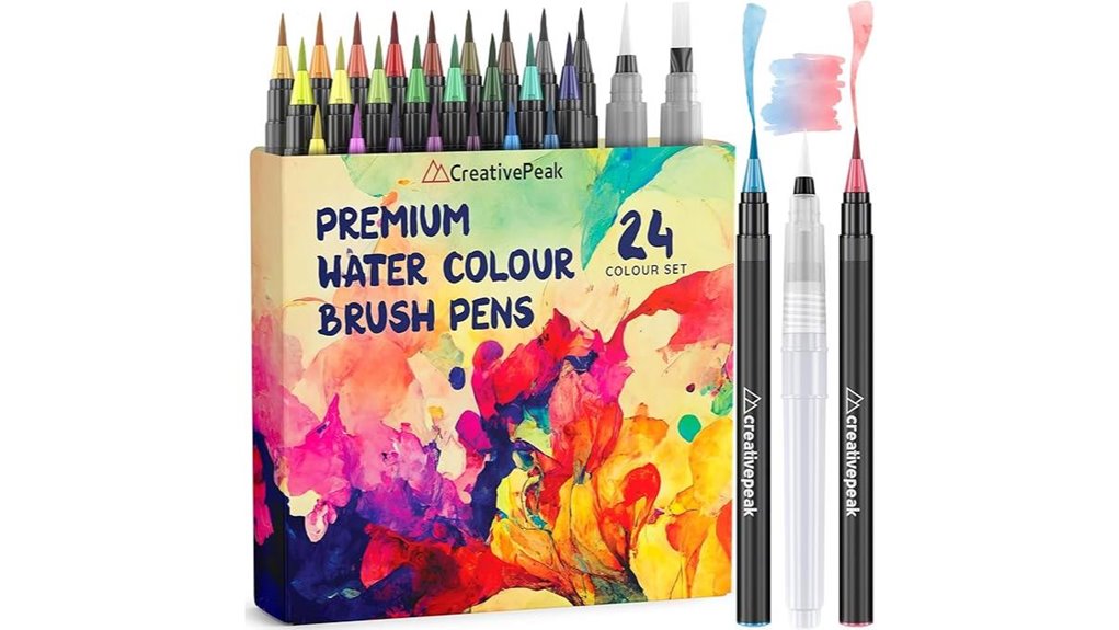 24 color watercolor brush markers