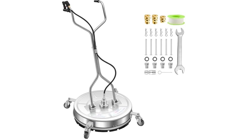 24 inch dual handle 4 wheel cleaner