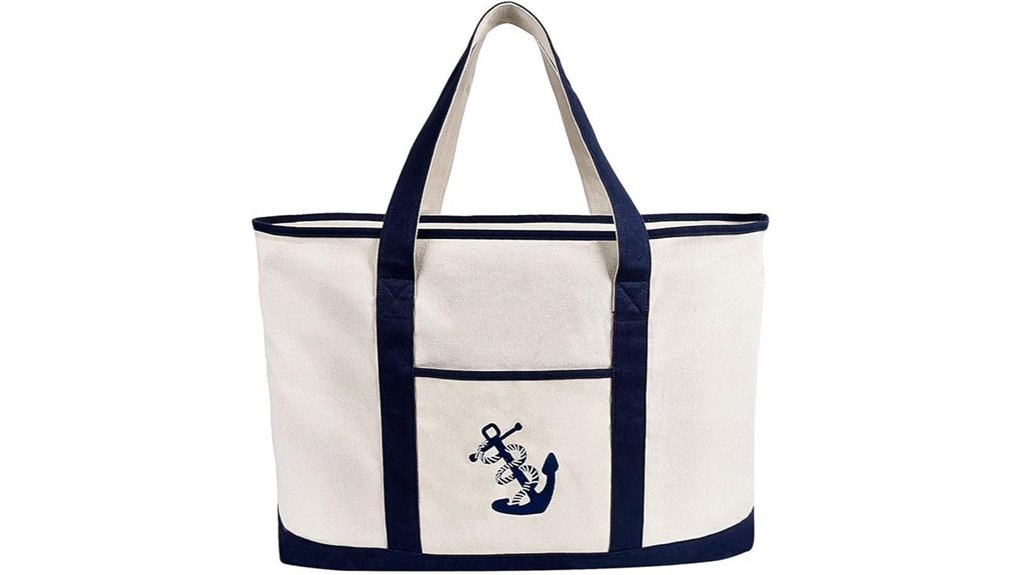 25 inch anchor canvas tote