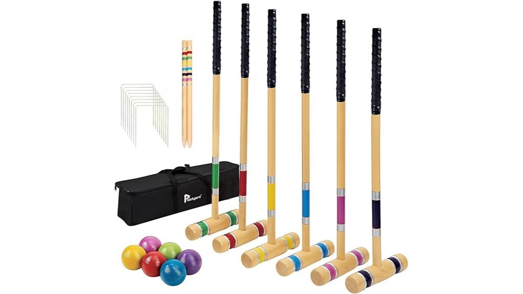 28 inch wooden six player set