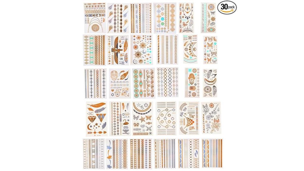 30 metallic waterproof tattoos