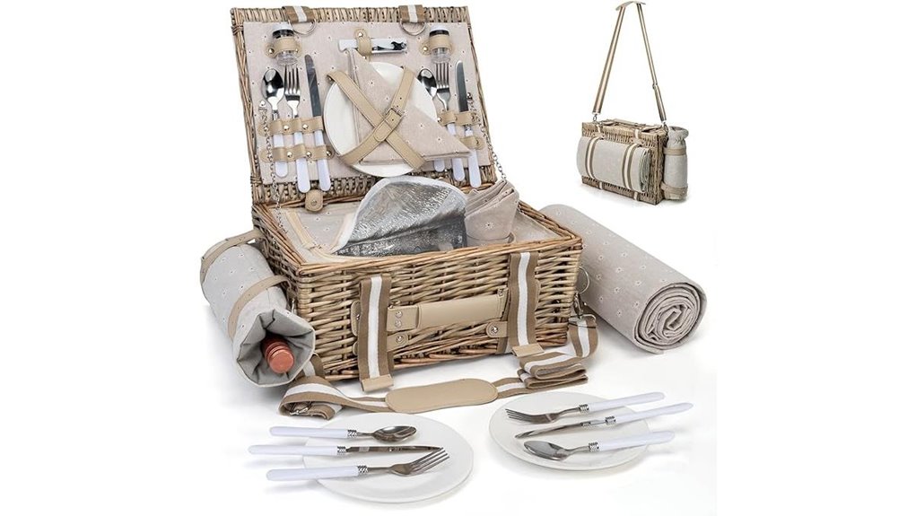 31 piece wicker picnic basket