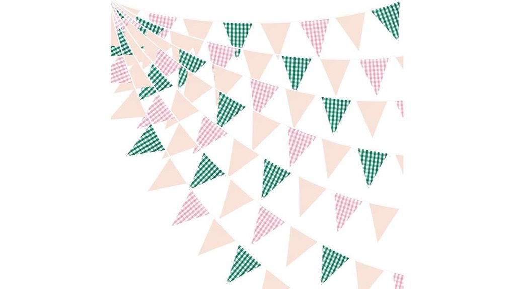 32 foot pink green triangle banner