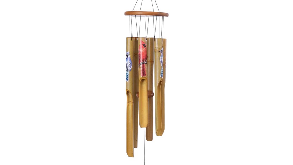 38 inch bamboo cardinal windchimes