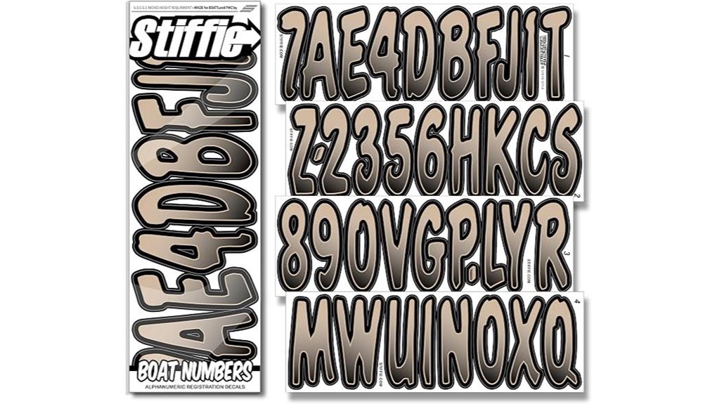 3 black marine stickers