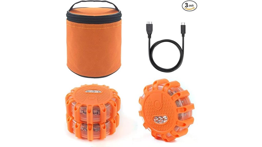 3 disc road led flares