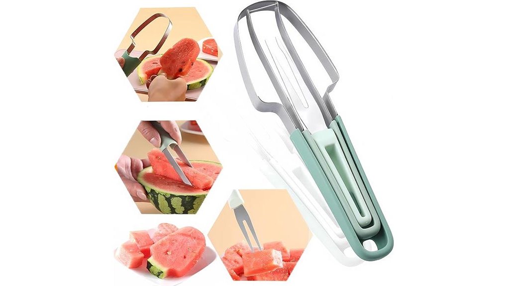 3 in 1 stainless watermelon slicer