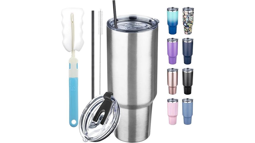 40oz silver insulated tumbler