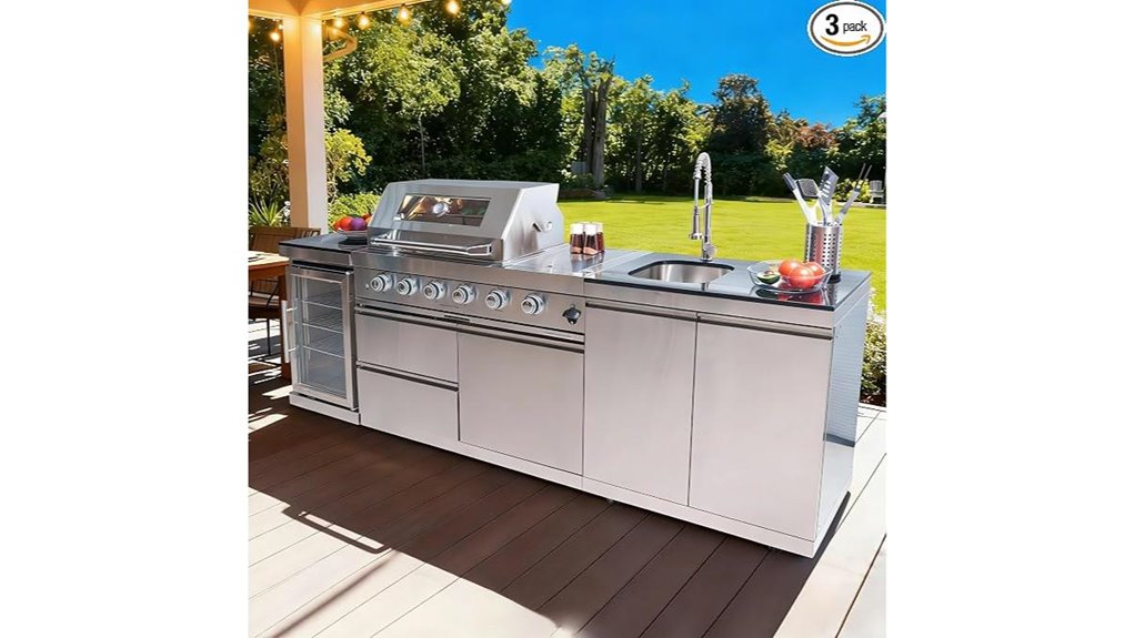 4 burner 98 inch grill island