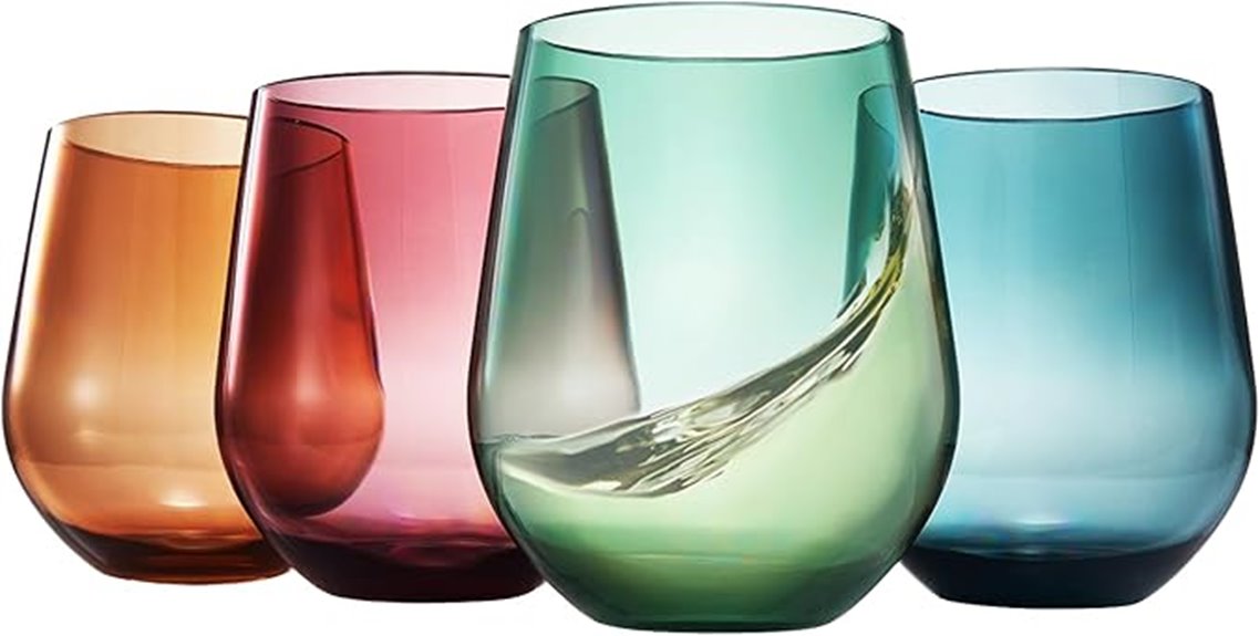 4 pack bpa free tritan stemless