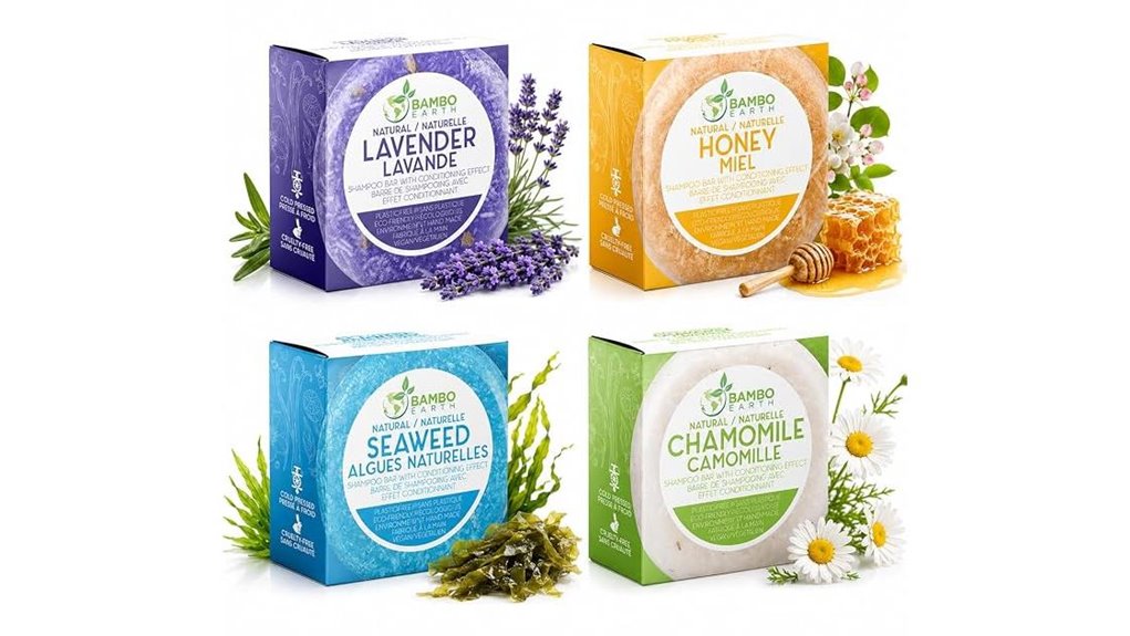 4 pack naturally oiled shampoo bars