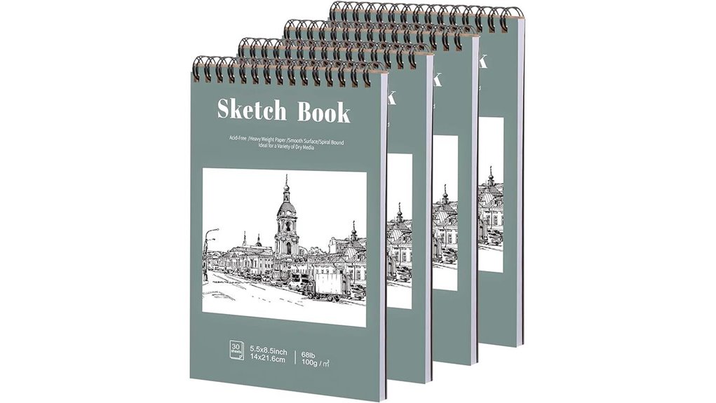 4pack 5 5x8 5 acid free sketchbooks