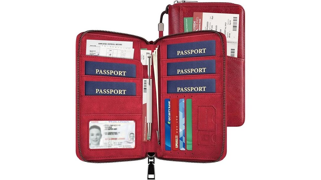 5 passport leather rfid wallet