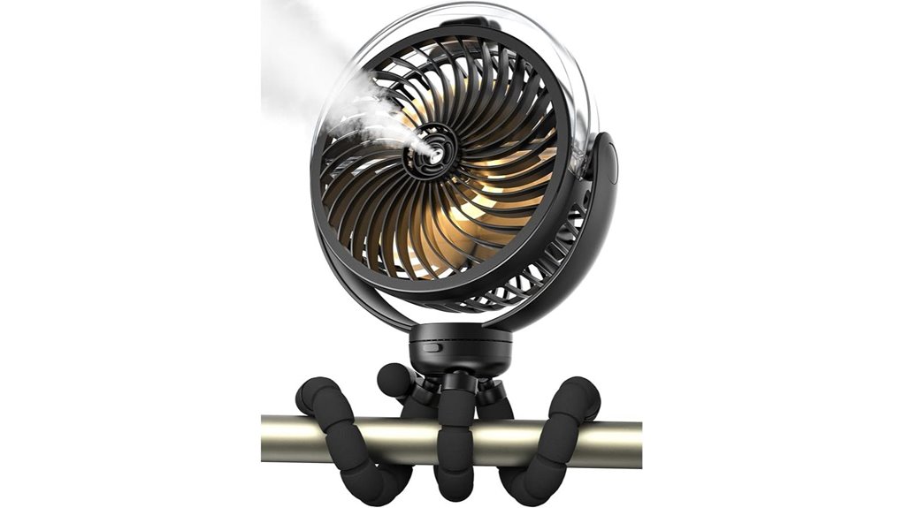 6000mah misting stroller fan