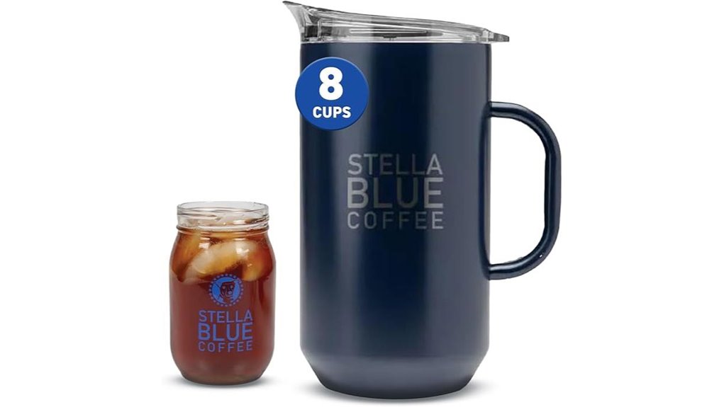 67oz blue double wall pitcher
